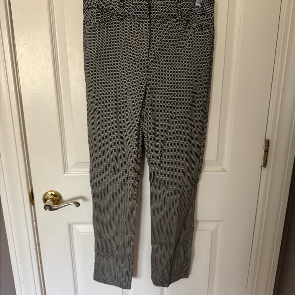 White House Black Market Black and White Straight Leg Pants